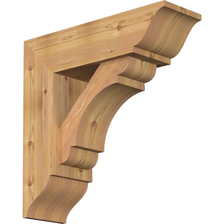 Ekena Millwork Olympic Traditional Smooth Bracket w/ Offset Brace, Western Red Cedar, 7 1/2"W x 24"D x 24"H BKT0806X24X24OLY01SWR